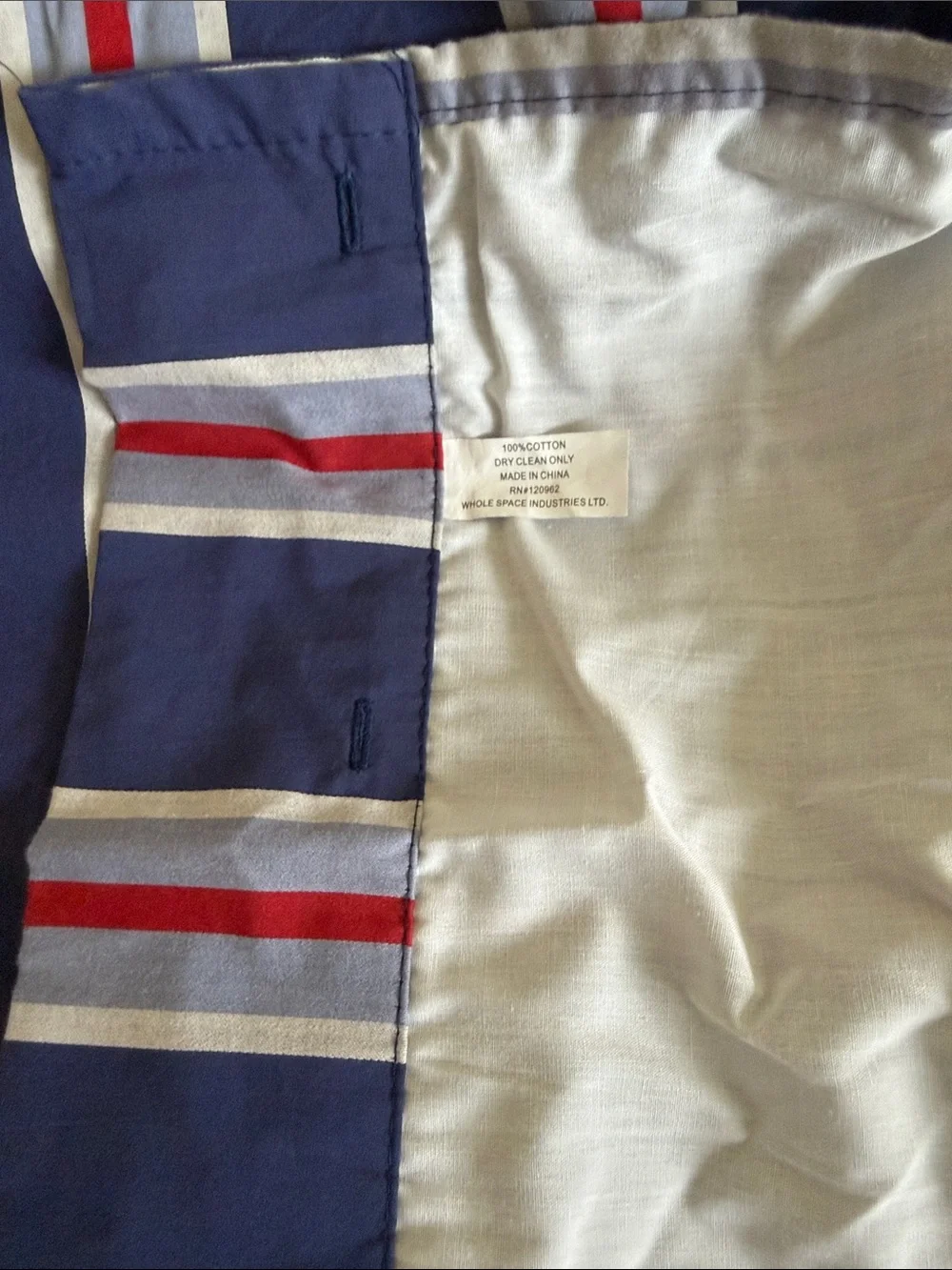 Company Kids Blue/Red/Gray Striped Curtain Panels. Set of 2. 54” x 95”.EUC